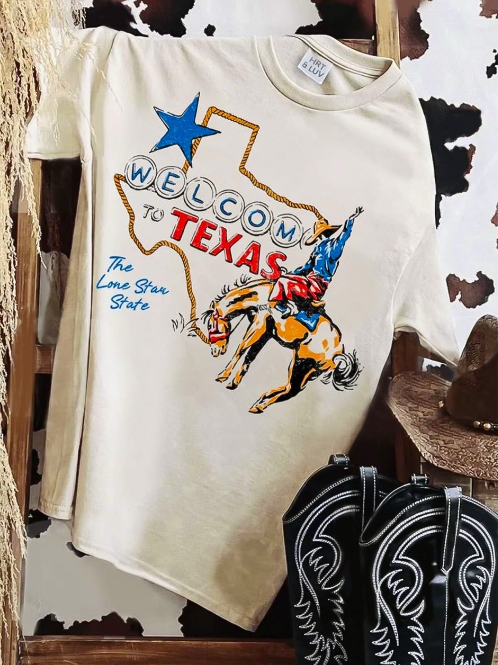 Welcome to Texas Graphic Tee - Cream Short Sleeve